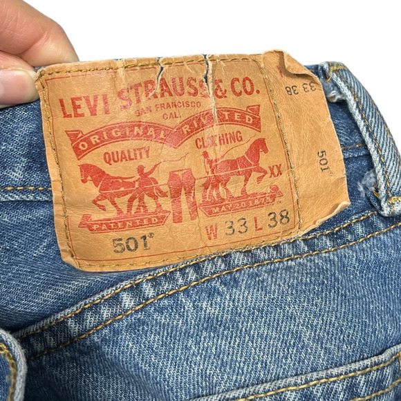Men’s Levi’s 501 Blue Jeans / Size - W33 X L38 - Picture 7 of 7